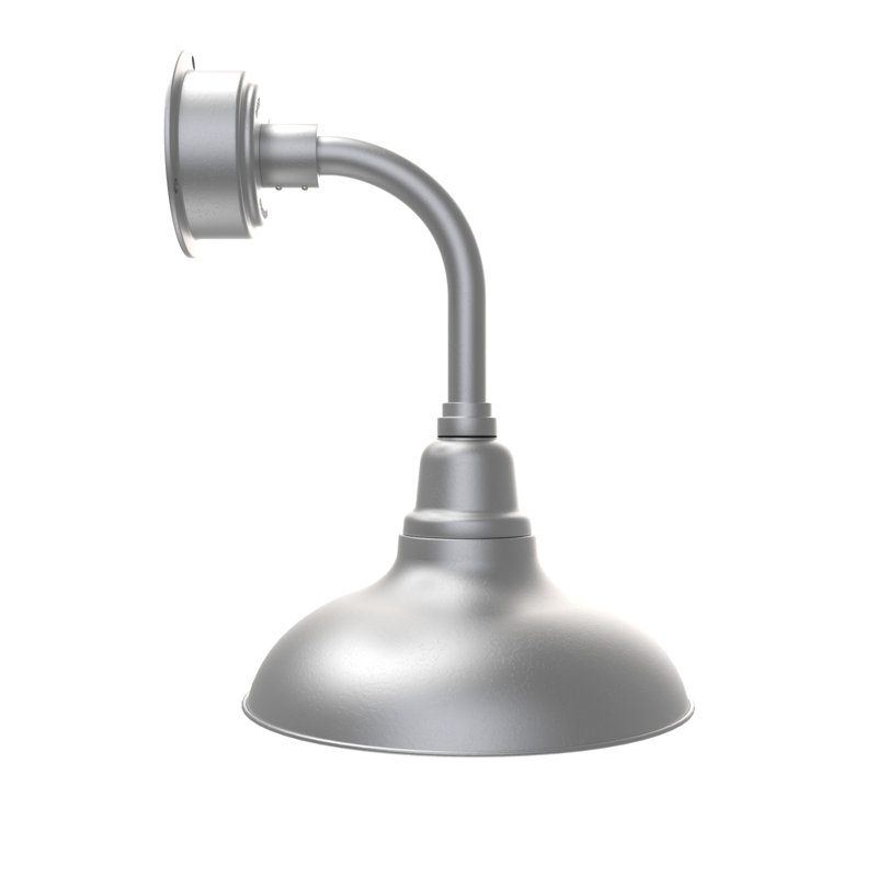 Luminaire de grange à del 1 lumière del Idella, Argent galvanisé, H 18 po x l 12 po x P 14 po