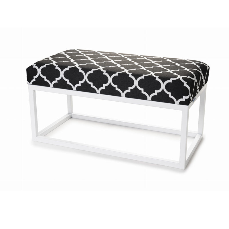Malad Velvet Upholstered Bench, White, 40 x 100 x 30cm