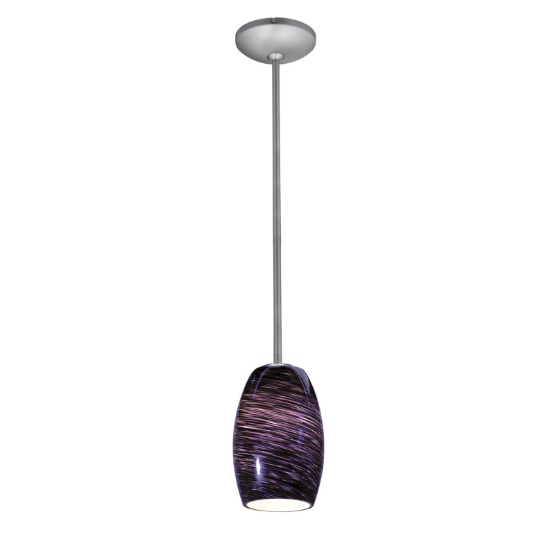 Crisman 1 - Light Single Pendant, Purple Swirl, Oil Rubbed Bronze