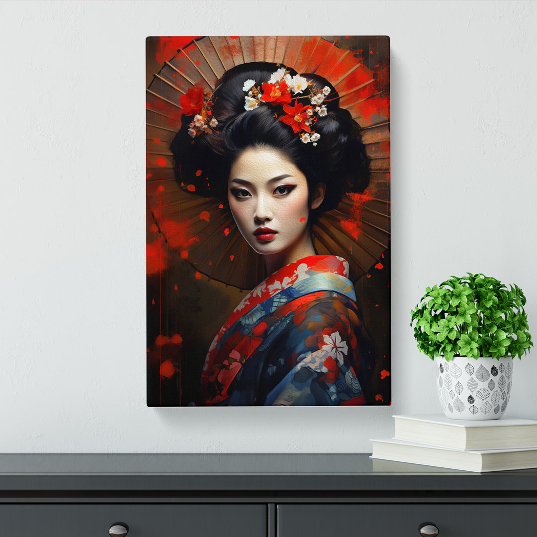 Geisha Digital No.2 - Kunstdrucke auf Leinwand - Wrapped Canvas