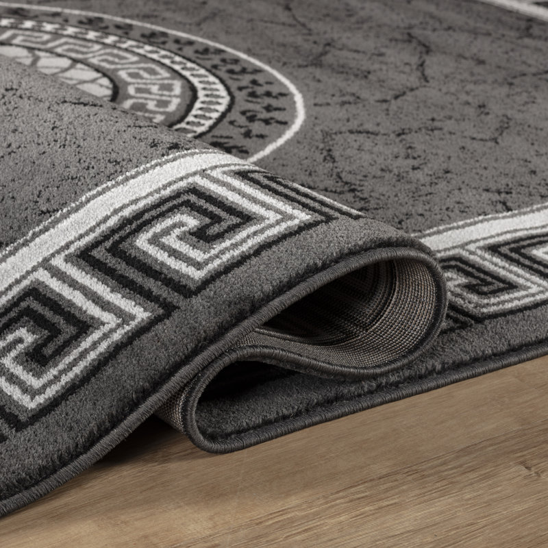 Nia Machine Woven Dark Grey Indoor Rug, Rectangle 160cm x 230cm