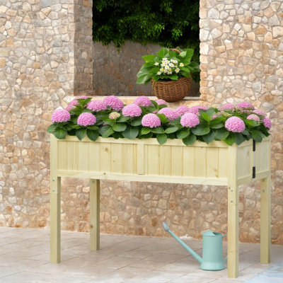 Jardinières robustes en bois, lit de jardin surélevé rustique pour la maison extérieure