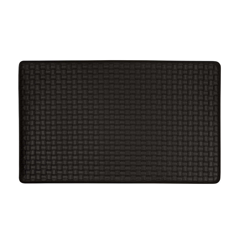 Tapis tissé gaufré anti-fatigue, Rectangle 1 pi 8 po x 3 pi 3 po, Noir