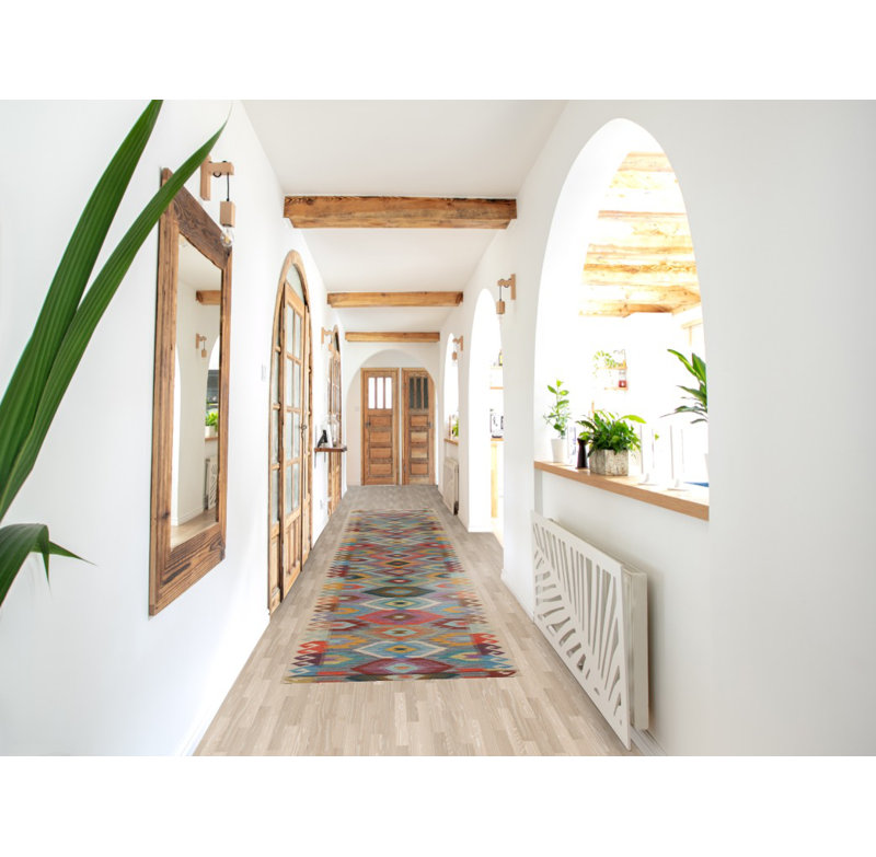 Tapis de style oriental en laine South Western Kilim 3 x 16