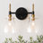 2-Light Dimmable Modern Black/Brass Armed Sconce-1826779073