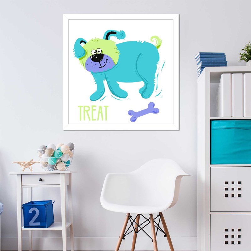 «Dogs Gone Wild I», impression, H 37,5 po x l 37,5 po x P 1 po, Cadre blanc