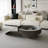 Modern Grey Round Coffee Table 39.37", Solid Wood Veneer With Storage | Gift Idea