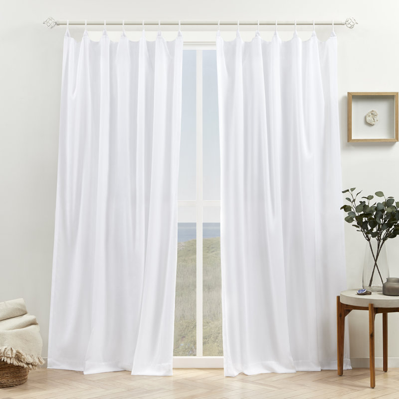 Semi Sheer Curtain Pair, White, 54" W x 108" L