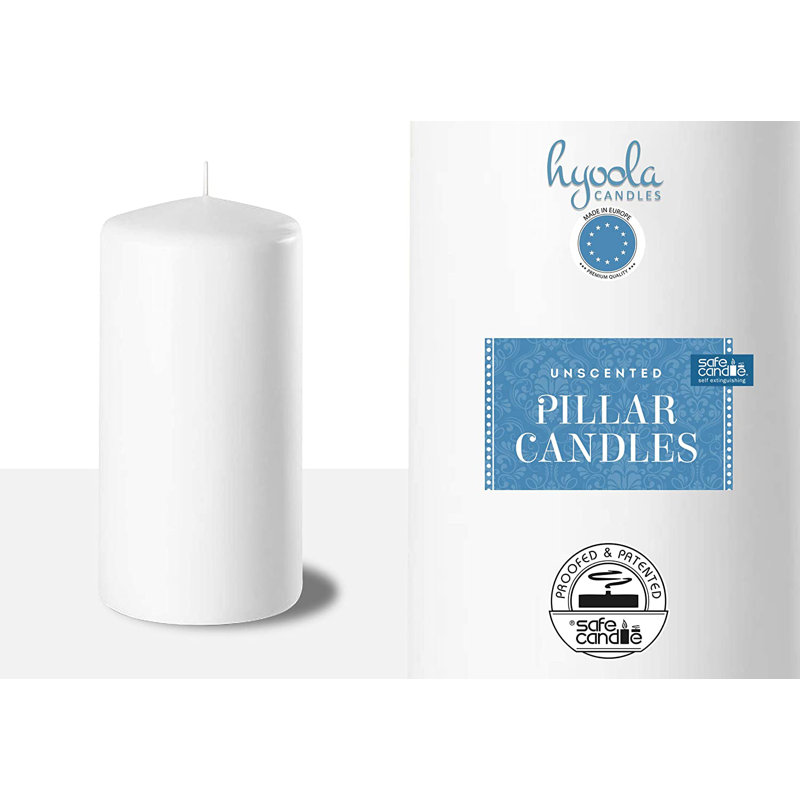 Bougie sans parfum, Blanc, 4, H 4 po x l 2 po x P 2 po