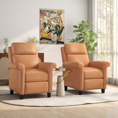 31.1" Wide Classic Premium Breathable Faux Leather Push Back Recliner (Set of 2)