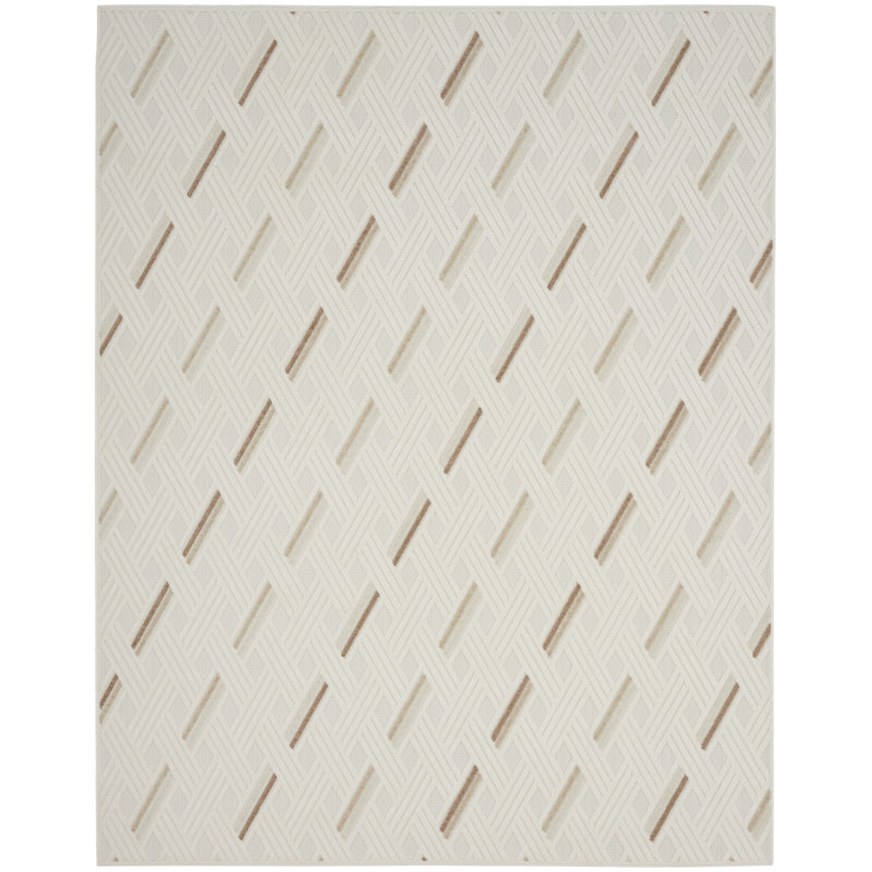 Ivory Beige Modern Indoor Rug, Rectangle 7'10" x 9'10"