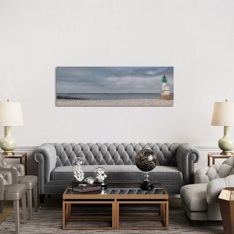 Treport Lighthouse 1 Piece Wrapped Canvas Panoramic Wall Art, 152.4 cm H x 50.8 cm W x 3.175 cm D