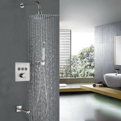 Ensemble de robinet de douche thermostatique avec robinet de baignoire 12 po avec valve
