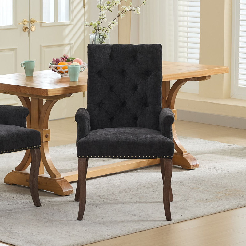 Chaise de salle à manger décorative, chaise de salle à manger élégante pour salle à manger, Noir