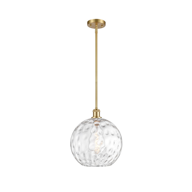 Luminaire suspendu sphérique 1 lumière Cindi, Ampoule non incluse, H 15 po x l 12 po x P 12 po, Or satiné
