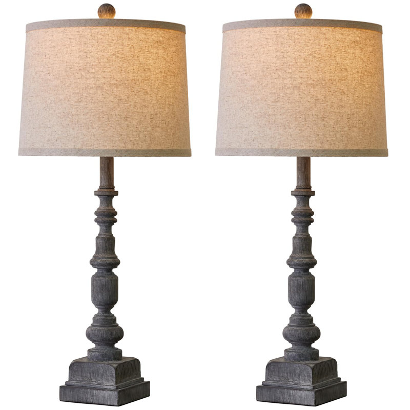 Kordarius Resin USB Table Lamp, Anttique Gray