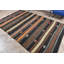 Grand kilim turc rétro avec motif noir idéal pour la décoration de la salle à manger et présentant un motif Oushak neutre