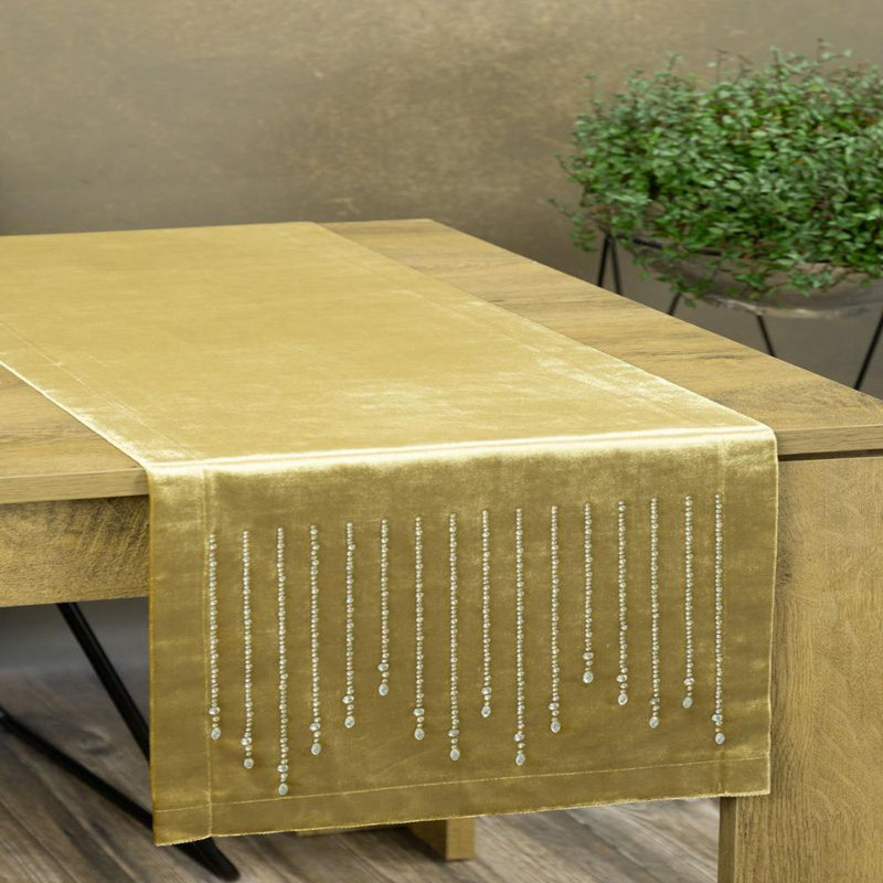 Solid Colour Tablecloth, 35cm W x 140cm L, Gold