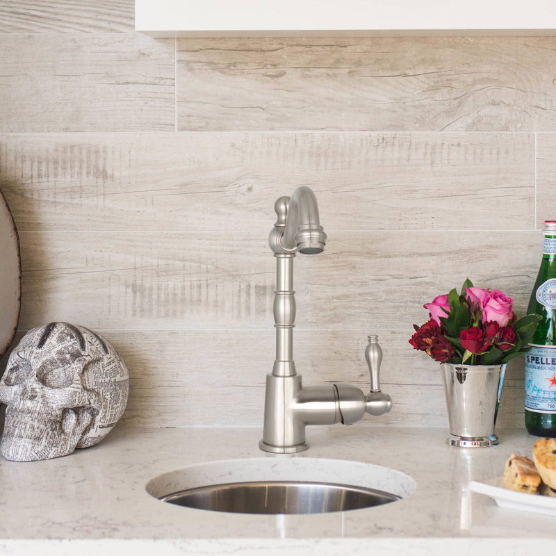 Single Handle Bar Faucet Kitchen Faucet, Brushed Nickel
