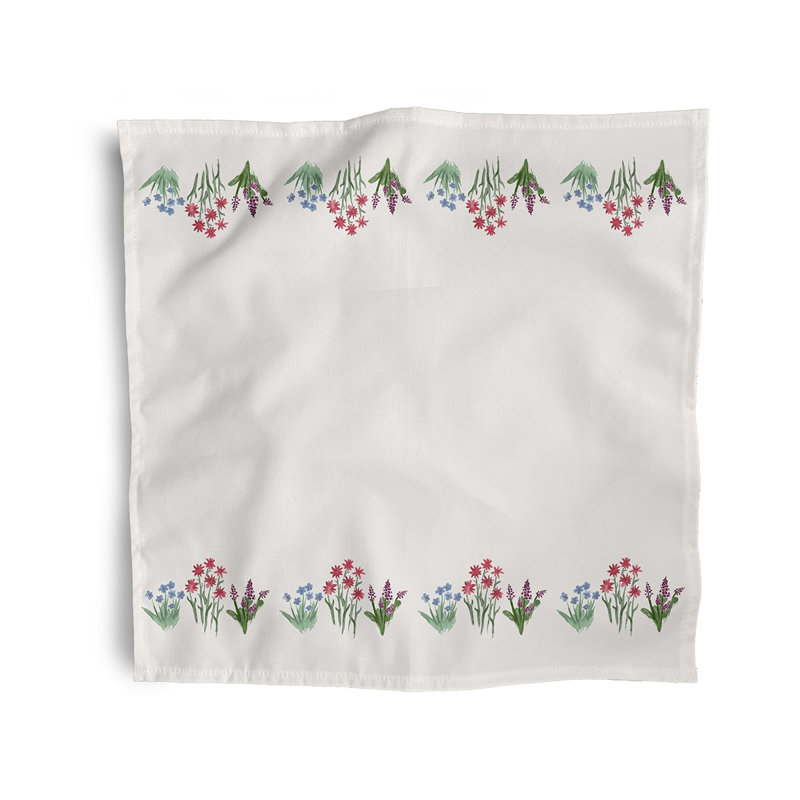 Cesareo Polyester Floral Square Napkin, Blue