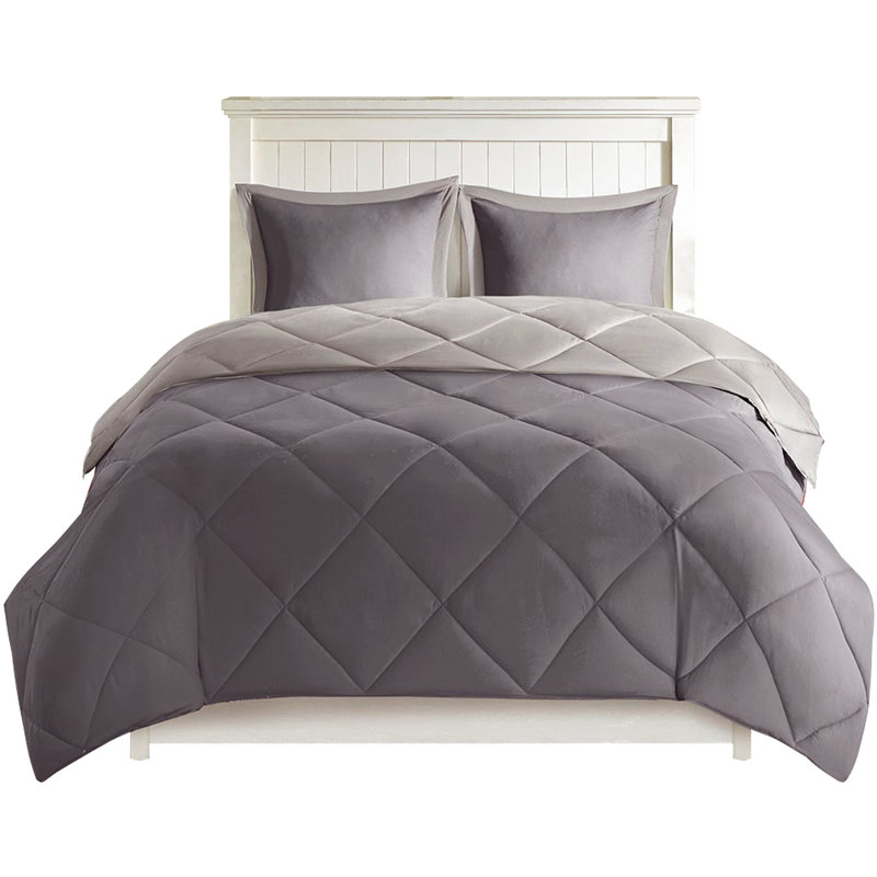 Édredon 3M avec chaleur uniformément répartie et rembourrage chaud et confortable réversible, Gris