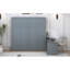 Grand lit escamotable mural avec bureau, tablettes de rangement et grands armoires, gris (ANCIEN SKU: N820S00034E)