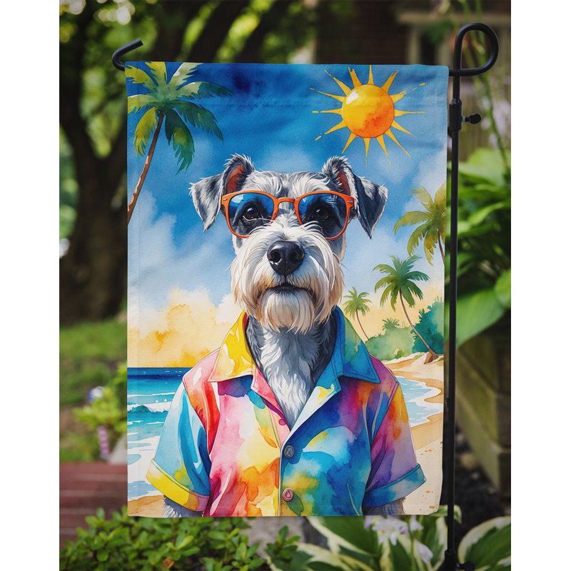 Bouvier bernois avec drapeau de jardin, Schnauzer
