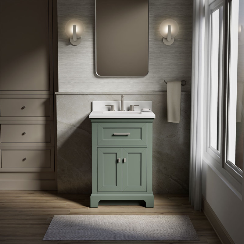 Meuble-lavabo avec lavabo et comptoir en quartz 24 po Charlemont, 24"
