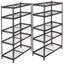 Ensemble de 2 tablettes de rangement à 5 niveaux, étagères de garage robustes, étagères réglables, tablette en acier, assemblage sans boulon, pour garage, remise, noir