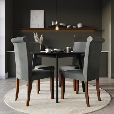 Colwell 5 Pieces Wooden Dining Chair With 42"L Round Table