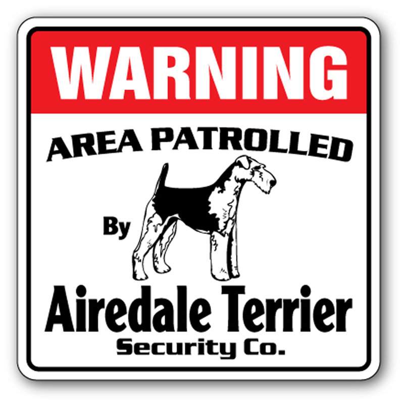 Enseigne rustique Beare Beware Of Airedale Terrier, H 6 po x l 9 po x P 0,1 po