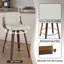 Tabouret de comptoir pivotant en cuir moderne de 26 po avec structure en bois robuste-2025727765