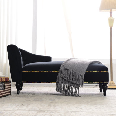 Canapé-lit de 58 po, tissu en velours, pieds en bois massif, ergonomique pour la santé et le confort de la colonne vertébrale, revêtement, bouton, look luxueux