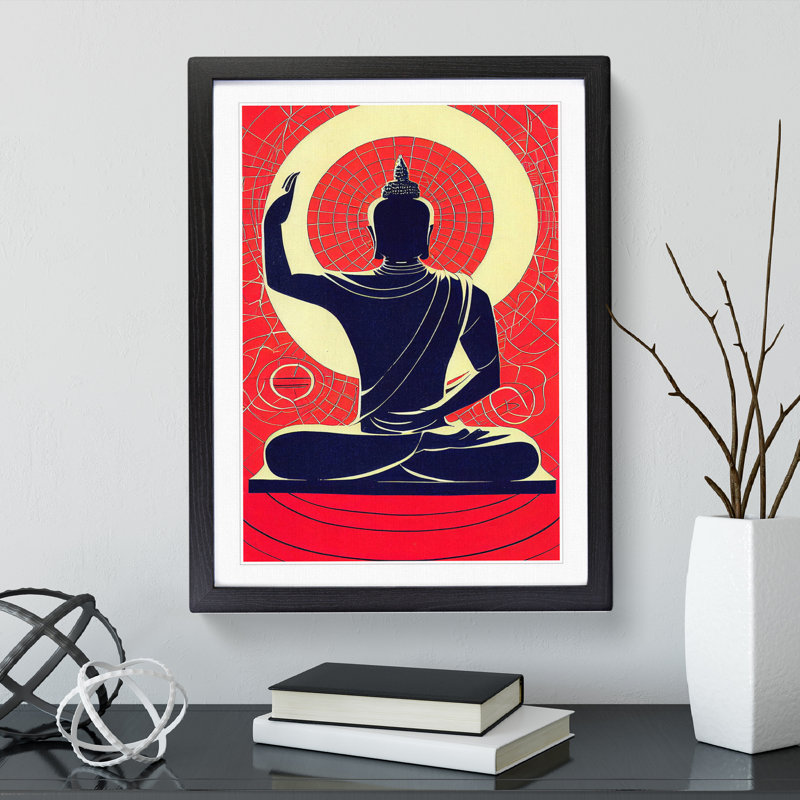 Artistic Buddha - Wall Art, Black Framed, 64cm H x 46cm W x 2cm D