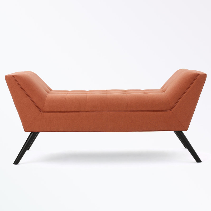 Bradlee Polyester Upholstered Bench, Orange
