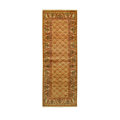 Tapis floral en laine noué à la main brun Brannon