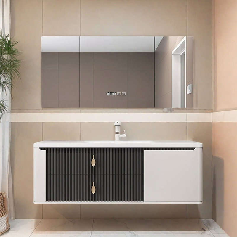Armoire de salle de bain luxueuse de style italien, H 19,6 po x l 55,1 po x P 21,6 po