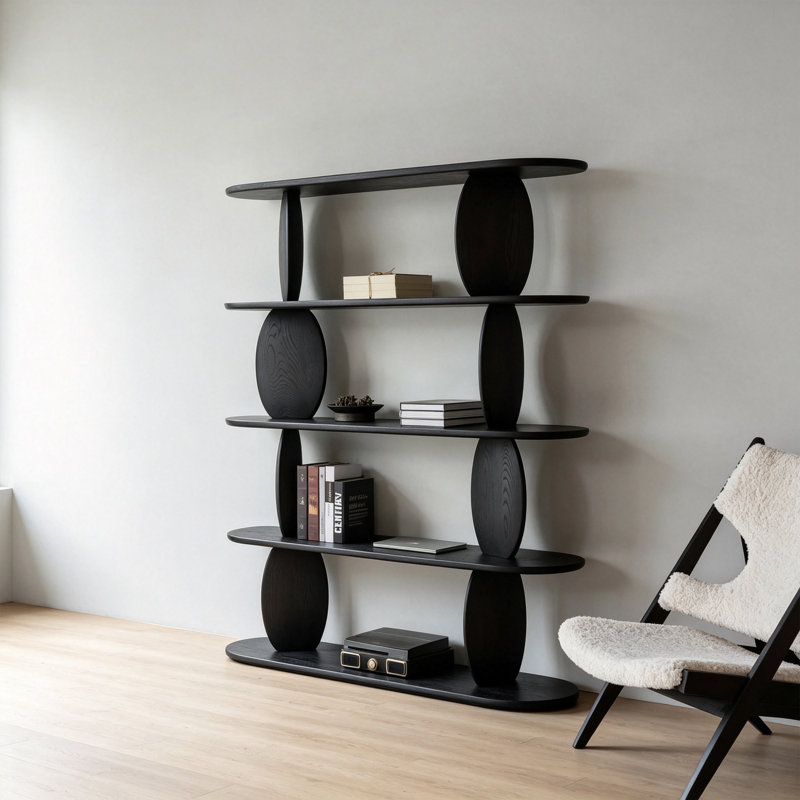 Bibliothèque multicouche en pin massif, Black