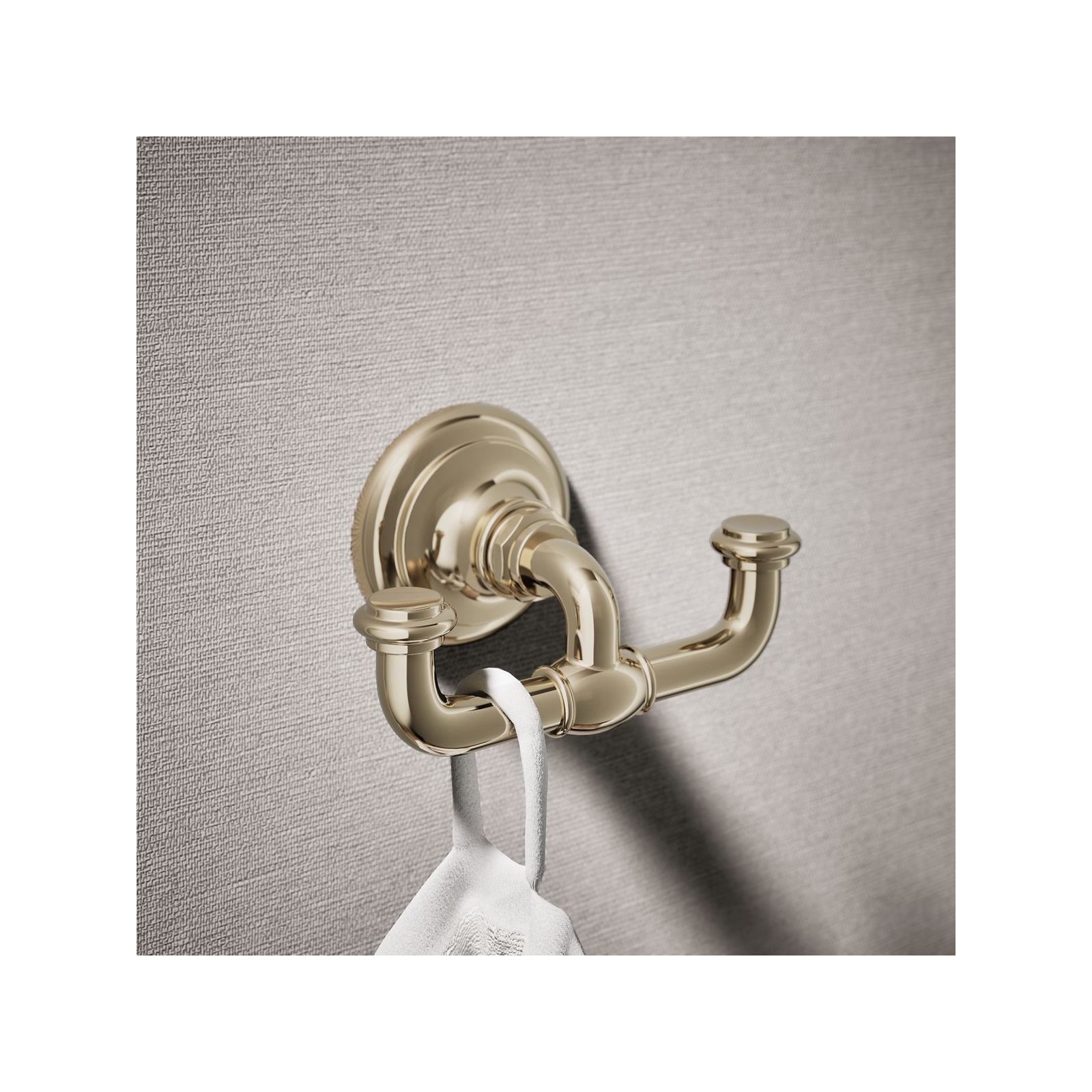 Artifacts Double Wall Mounted Robe Hook, Gold