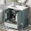 Meuble-lavabo de salle de bain avec lavabo, rangement multifonctionnel, cadre solide et panneau de fibres à densité moyenne, parfait pour les salles de bain modernes.-264933837