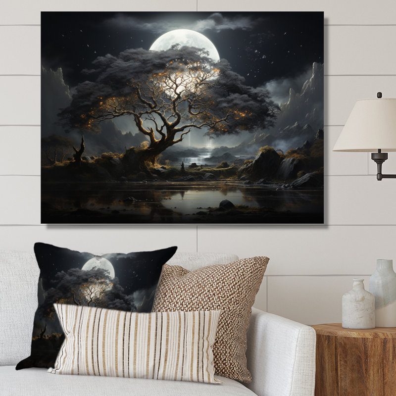 Grey Tree Essence of Light - Print on Canvas, 30" H x 40" W x 1.5" D, Wrapped Canvas
