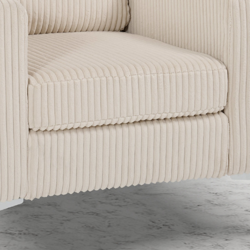 Fauteuil d'appoint rembourré l 35,22 po, Polyester beige