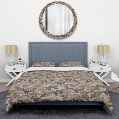 Honeycomb Shape Camouflage Camouflage Duvet Cover