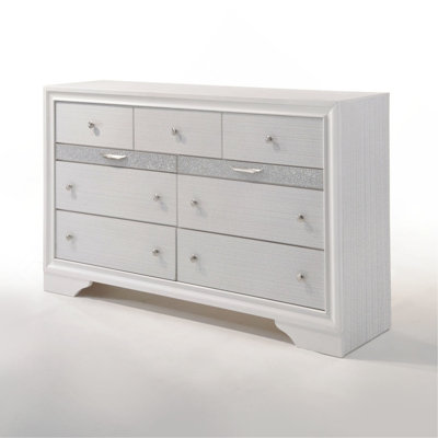 Glam Dresser, Sparkle Accent Storage Dresser With Dual-Handle Design