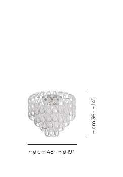 Minigiogali Ceiling Lamp 50 Crystal Transparent Matt Bronze 1 E26 Ul, Glossy Chrome, White