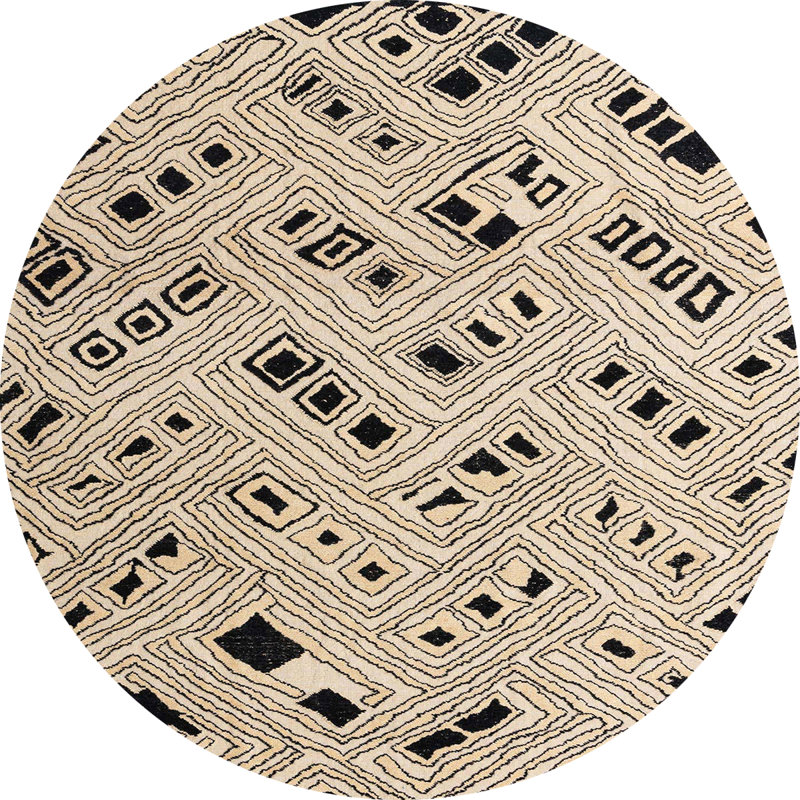 Abstract Indoor Rug, Round 4'