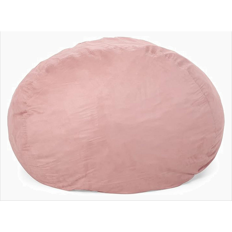 Comfortable Suede Bean Bag for Relaxation and Stylish Décor, 34" H x 84" W x 48" D, Rose Microfiber