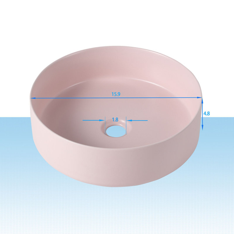 Plateau de meuble-lavabo simple 15,9 "avec lavabo, Rose