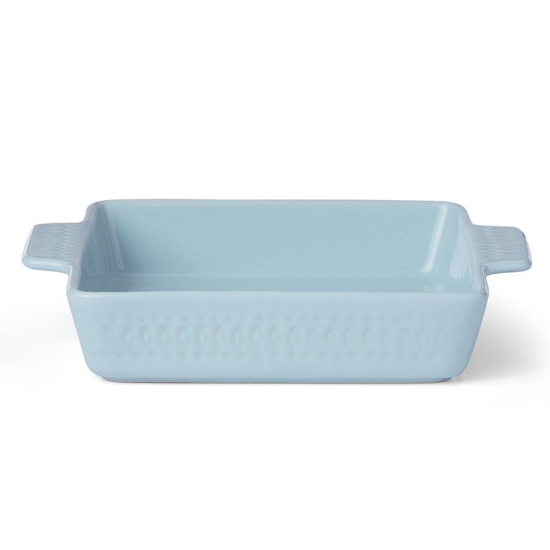 Willow Drive Square Stoneware Baker, Blue