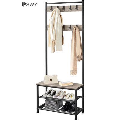 Hall Tree 28.5'' Wide with Bench and Shoe Storage